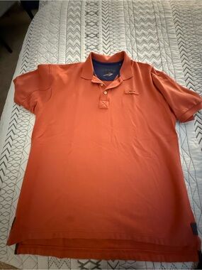 Orvis Men's Short Sleeve Polo in Orange Rust